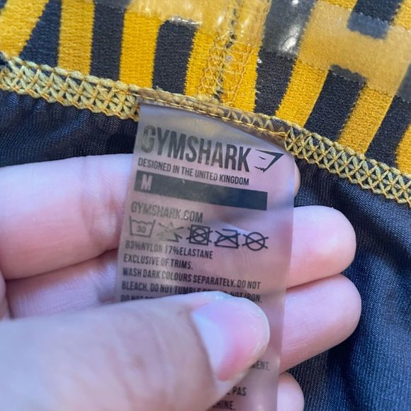 Gymshark Seamless Leggings Medium Charcoal Grey Citrus Yellow - Picture 8 of 9